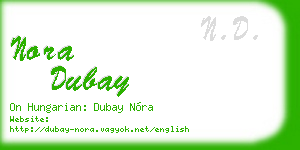 nora dubay business card